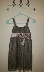 Dress 7/8 girl grey gray sparkle glitter holiday